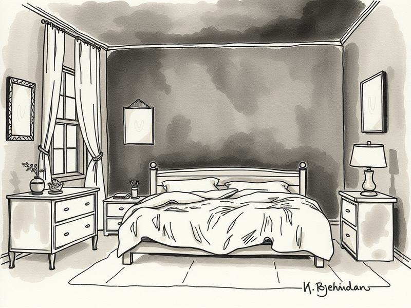 A calm and dark bedroom environment conducive to daytime sleep.
