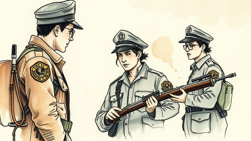 A police officer kneeling in prayer, head bowed, with a patrol car in the background, symbolizing faith and duty.