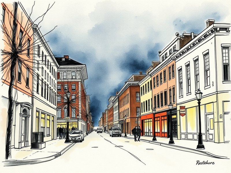 Baltimore police lights at night