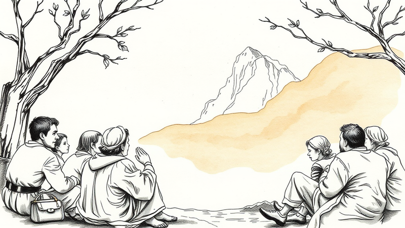 Illustration of James, the brother of Jesus, contemplating the resurrection, symbolizing a shift from doubt to faith.
