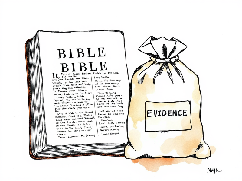 Bible and evidence bag side by side