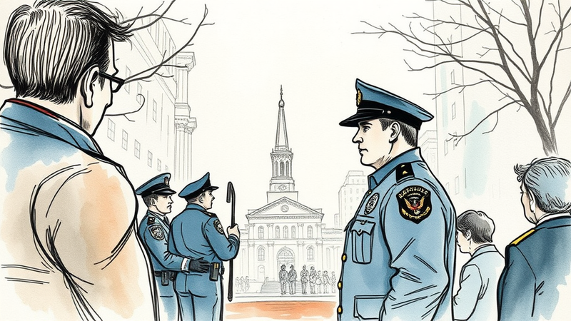 Chicago police union members stand in solidarity, disagreeing with the superintendent's decision to boycott President Trump's speech.