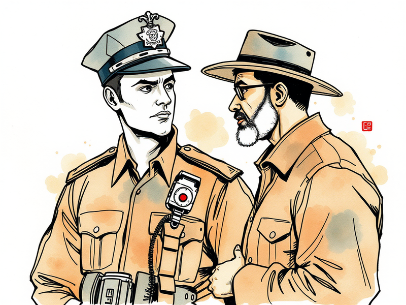 A police officer and pastor in deep conversation, sharing perspectives across their unique callings.