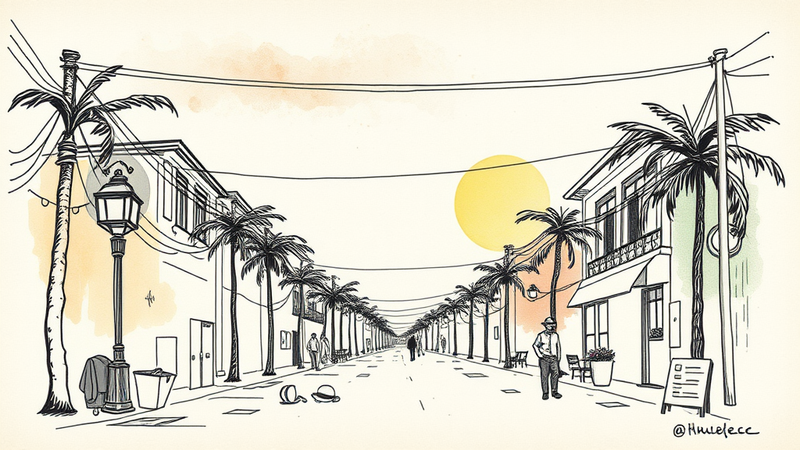 Humorous image of police officer offering a popsicle to a cartoon burglar during a heatwave.