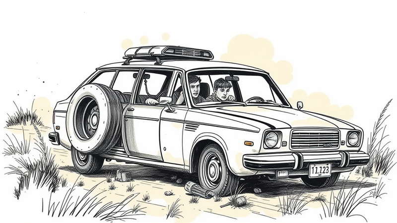 Wrecked car after driver intentionally rammed vehicle, killing three teens. Police investigate the homicide.