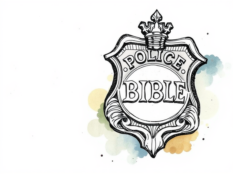 A police badge and a Bible side by side