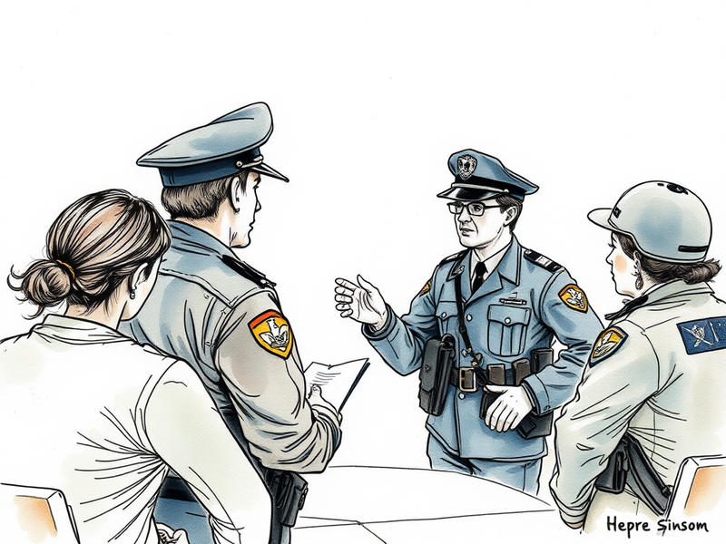 Police officer leading a team briefing