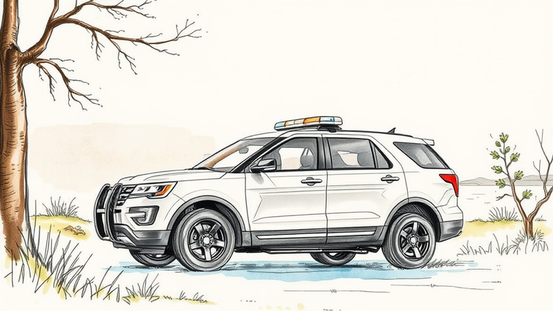 Ford Police Interceptor Utility vehicle, designed for law enforcement, showcasing its robust and modern design.