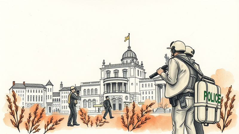 Law enforcement officer smiling while writing in a gratitude journal outdoors.