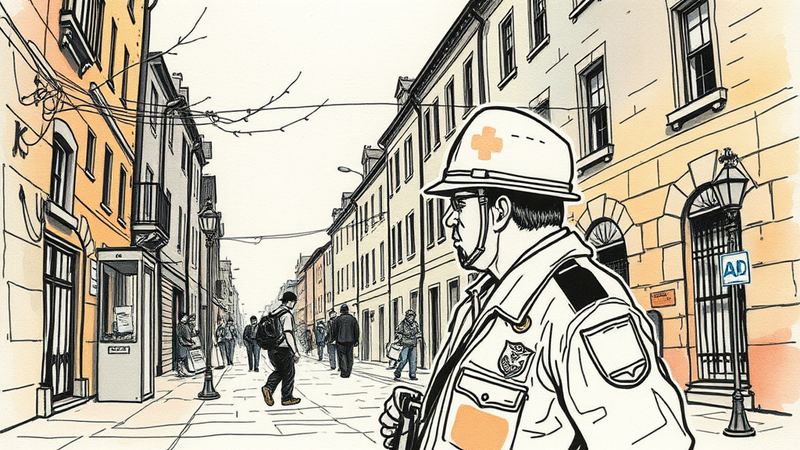 Police officer looking at a sunset, contemplating the impact of negativity bias on their work and personal life.