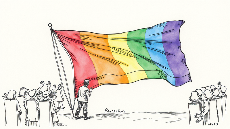 Image of a burning LGBTQ pride flag, symbolizing the controversy surrounding the sentencing.