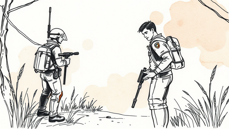 Police officer standing in front of prison bars, contemplating the risks of split-second decisions.