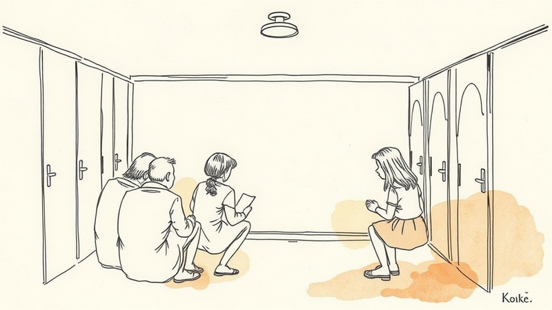 Silhouette of a person in front of a locker room, questioning gender identity and privacy concerns.