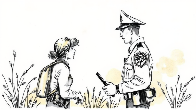 Illinois State Police car at a crime scene, representing the arrest of a trooper for sexual assault.