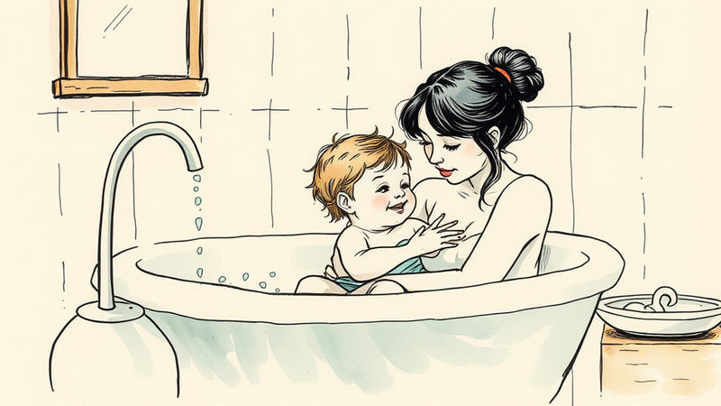 Illustration of a home intrusion with a focus on child safety and security measures.