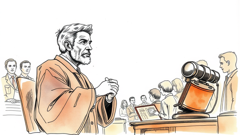 Supreme Court Justice Neil Gorsuch speaking at a podium, emphasizing the importance of adhering to the law.