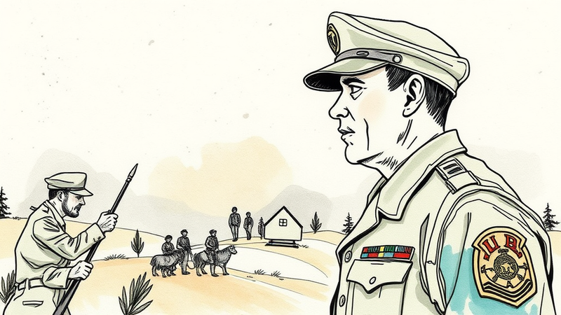 Image representing leadership principles, possibly a military leader or a team working together.