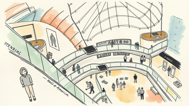 Mall of America exterior, representing the location of a tragic incident where a child was intentionally harmed.