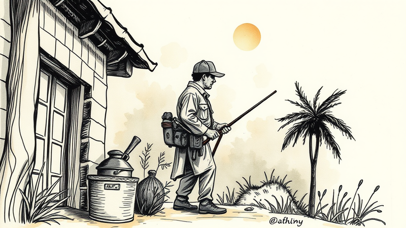 A man holding nunchucks, symbolizing the Florida man who injured himself while trying to intimidate his neighbors.