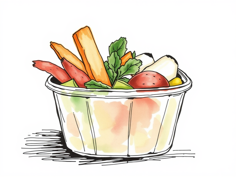 A healthy meal in a container, suitable for on-the-go eating.