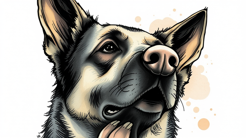 A memorial image of K9 Luna, a Belgian Malinois, with a police badge and American flag in the background.