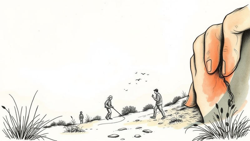 Contemplative person looking at a cross, symbolizing faith, purpose, and divine connection.