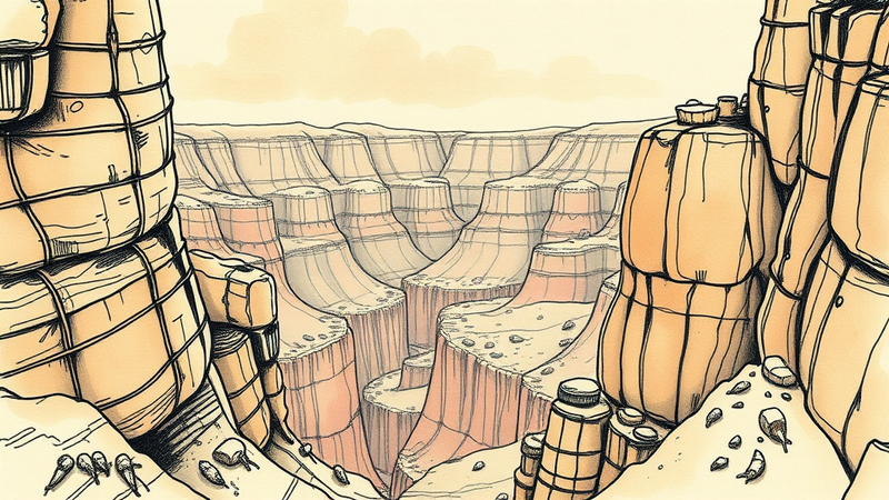 Grand Canyon's Redwall Limestone with fossilized sea creatures, illustrating sedimentary rock formations and geological history.