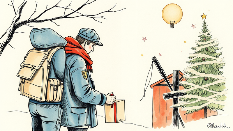 Police officers delivering Christmas gifts to a young boy who lost his mother.