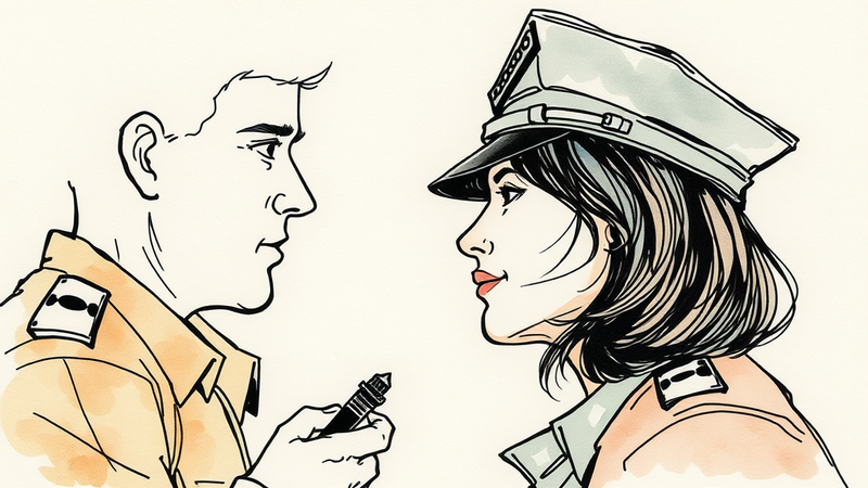 A police officer looking thoughtfully at city lights, representing the internal struggles within law enforcement.