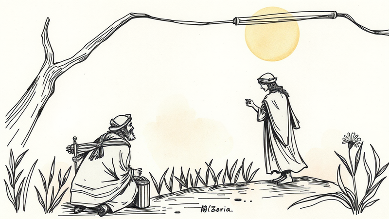 A visual representation of Jean Valjean and the Bishop from Les Miserables, symbolizing grace and redemption.