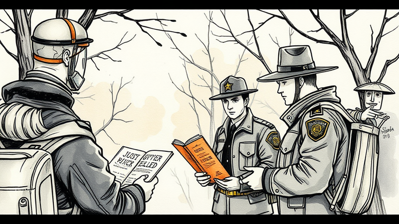 Friend giving a copy of 'Justice Revealed' to a retired LEO as part of the 'Thanksgiving Pursuit' campaign.