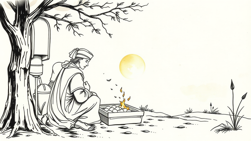 Illustration of the Good Samaritan helping the injured traveler, showcasing compassion and selfless service.