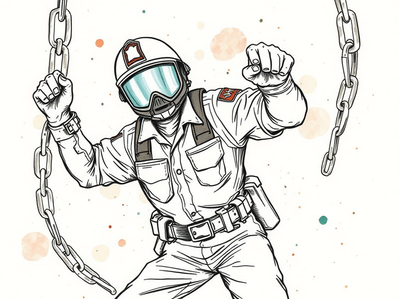 first responder breaking free from chains