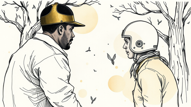 A football player swinging a helmet during a game, contrasting with a police officer's actions in a pursuit.