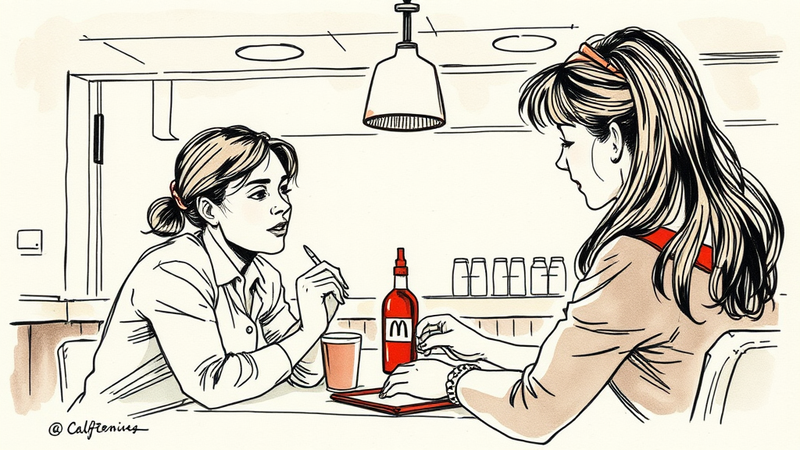 McDonald's restaurant with police car outside, representing a ketchup-related assault case.